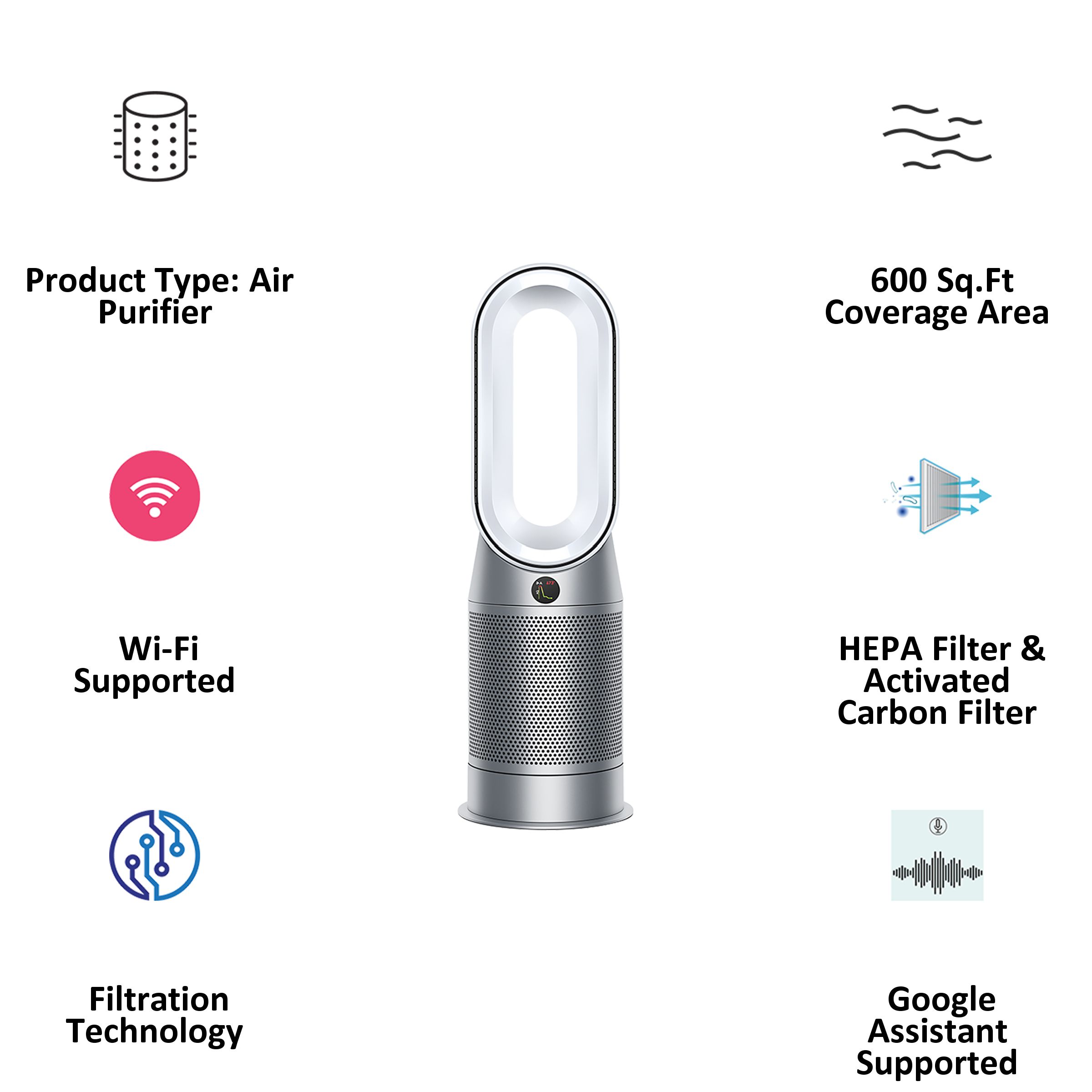 Buy dyson HP07 Smart Air Purifier with Curved & Magnetised Remote